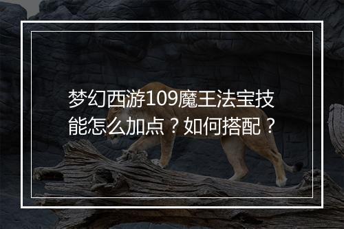 梦幻西游109魔王法宝技能怎么加点？如何搭配？