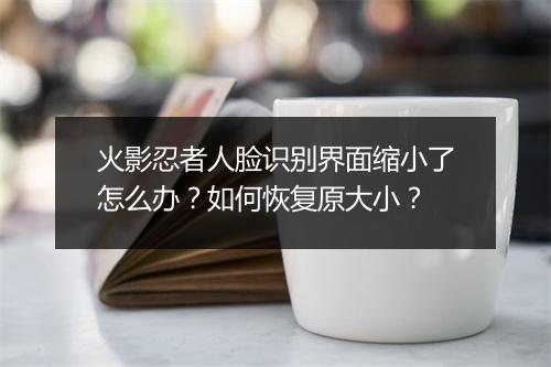 火影忍者人脸识别界面缩小了怎么办？如何恢复原大小？