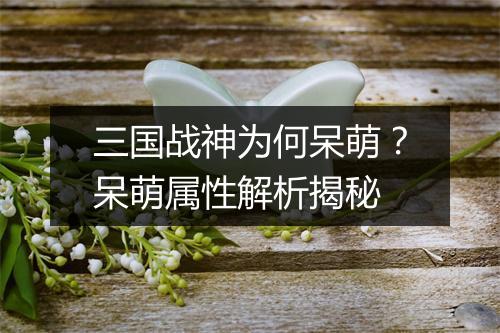 三国战神为何呆萌?呆萌属性解析揭秘