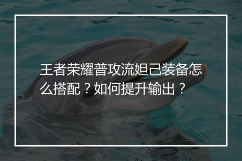 王者荣耀普攻流妲己装备怎么搭配？如何提升输出？