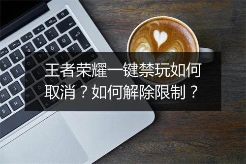 王者荣耀一键禁玩如何取消?如何解除限制?