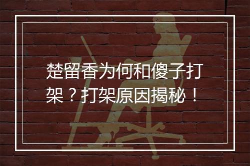 楚留香为何和傻子打架？打架原因揭秘！