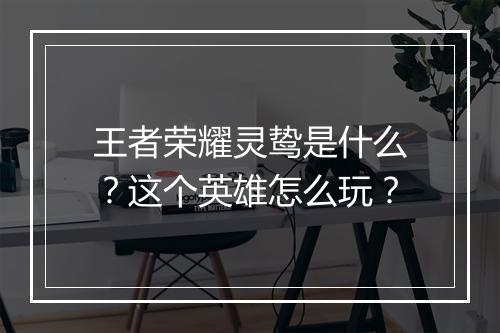王者荣耀灵鸷是什么？这个英雄怎么玩？