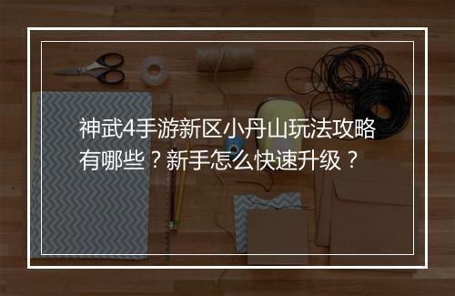 神武4手游新区小丹山玩法攻略有哪些？新手怎么快速升级？