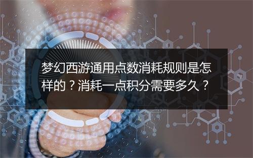 梦幻西游通用点数消耗规则是怎样的？消耗一点积分需要多久？