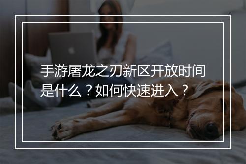手游屠龙之刃新区开放时间是什么？如何快速进入？
