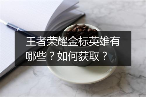 王者荣耀金标英雄有哪些?如何获取?