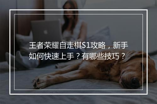 王者荣耀自走棋S1攻略，新手如何快速上手？有哪些技巧？