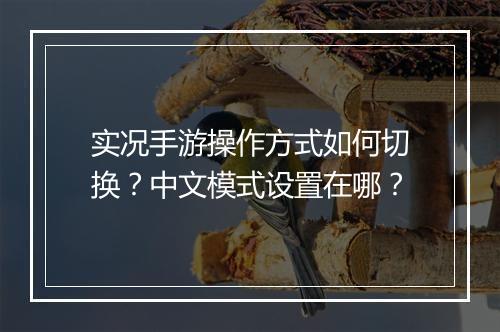 实况手游操作方式如何切换？中文模式设置在哪？