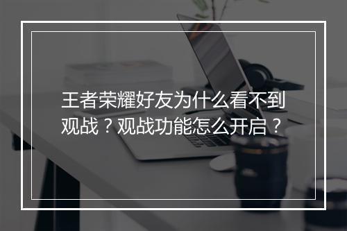 王者荣耀好友为什么看不到观战？观战功能怎么开启？