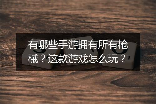 有哪些手游拥有所有枪械？这款游戏怎么玩？