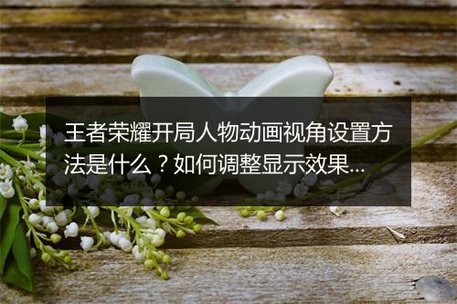 王者荣耀开局人物动画视角设置方法是什么？如何调整显示效果？