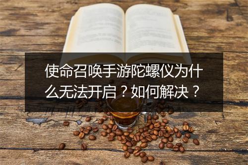 使命召唤手游陀螺仪为什么无法开启？如何解决？