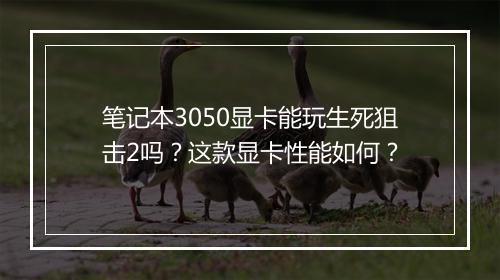 笔记本3050显卡能玩生死狙击2吗?这款显卡性能如何?