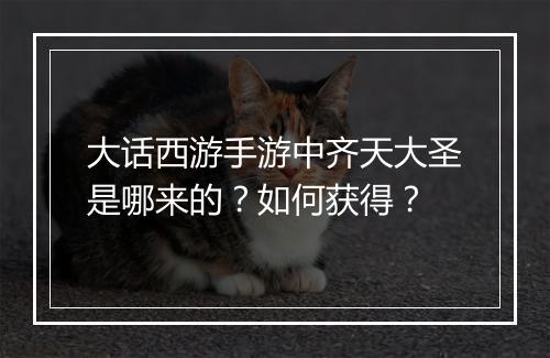大话西游手游中齐天大圣是哪来的？如何获得？