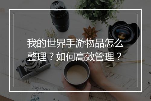 我的世界手游物品怎么整理？如何高效管理？
