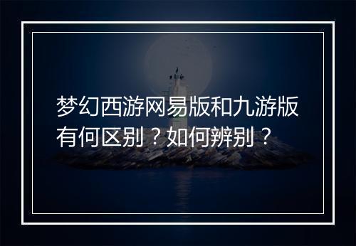 梦幻西游网易版和九游版有何区别？如何辨别？
