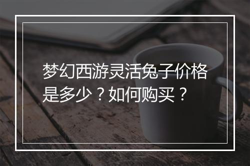 梦幻西游灵活兔子价格是多少？如何购买？