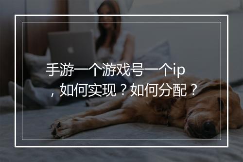 手游一个游戏号一个ip，如何实现？如何分配？