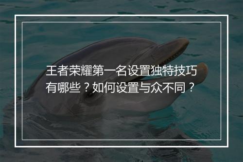 王者荣耀第一名设置独特技巧有哪些？如何设置与众不同？