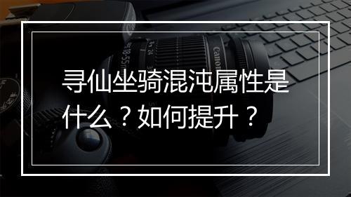 寻仙坐骑混沌属性是什么?如何提升?