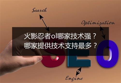 火影忍者ol哪家技术强?哪家提供技术支持最多?