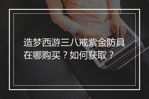 造梦西游三八戒紫金防具在哪购买？如何获取？