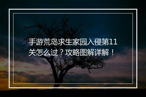 手游荒岛求生家园入侵第11关怎么过？攻略图解详解！