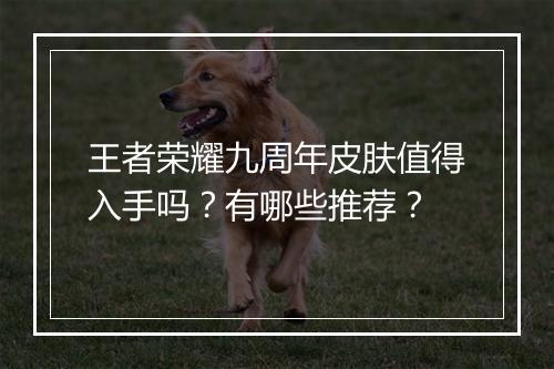 王者荣耀九周年皮肤值得入手吗?有哪些推荐?