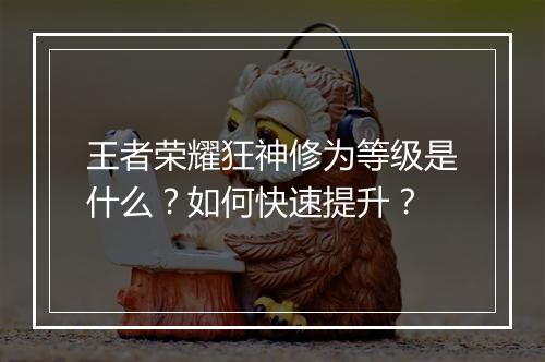 王者荣耀狂神修为等级是什么？如何快速提升？