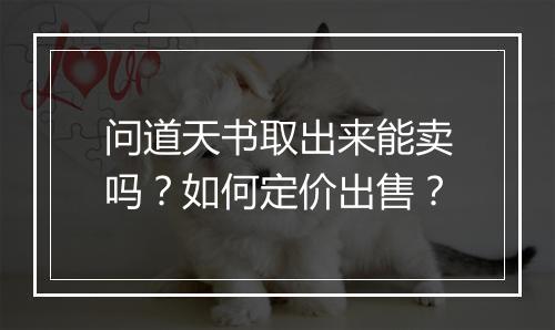 问道天书取出来能卖吗？如何定价出售？