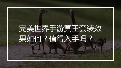 完美世界手游冥王套装效果如何?值得入手吗?