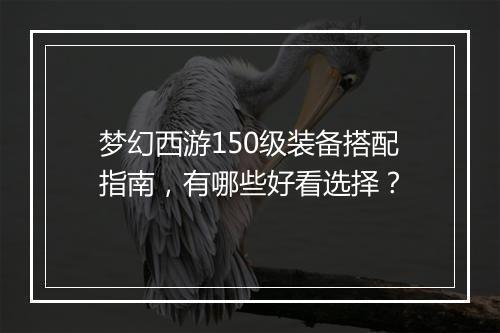 梦幻西游150级装备搭配指南，有哪些好看选择？