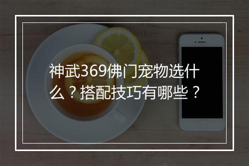 神武369佛门宠物选什么？搭配技巧有哪些？