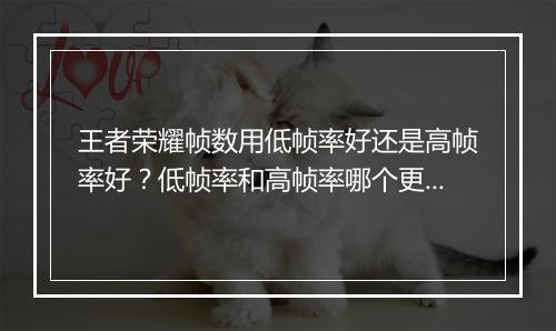 王者荣耀帧数用低帧率好还是高帧率好？低帧率和高帧率哪个更合适？