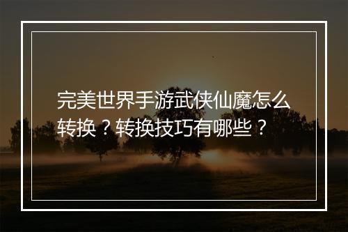 完美世界手游武侠仙魔怎么转换？转换技巧有哪些？