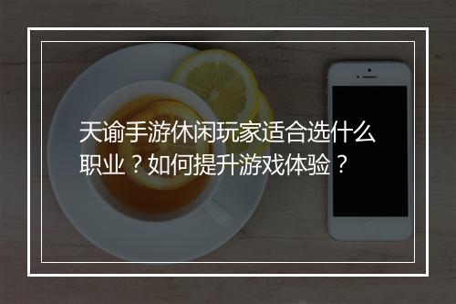 天谕手游休闲玩家适合选什么职业？如何提升游戏体验？