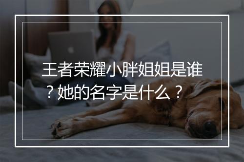 王者荣耀小胖姐姐是谁?她的名字是什么?