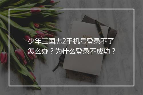 少年三国志2手机号登录不了怎么办？为什么登录不成功？