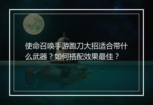 使命召唤手游跑刀大招适合带什么武器?如何搭配效果最佳?