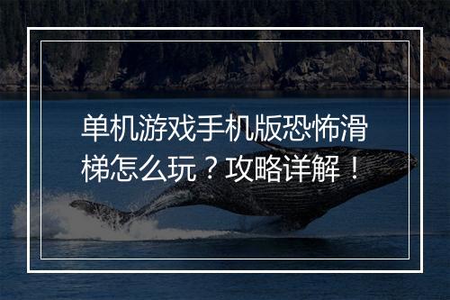 单机游戏手机版恐怖滑梯怎么玩？攻略详解！