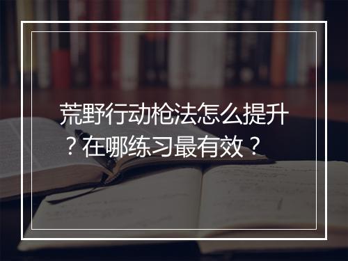 荒野行动枪法怎么提升？在哪练习最有效？