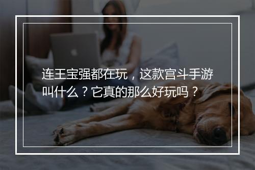 连王宝强都在玩，这款宫斗手游叫什么？它真的那么好玩吗？