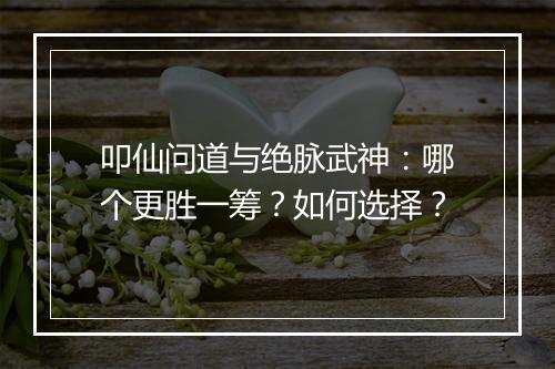 叩仙问道与绝脉武神：哪个更胜一筹？如何选择？