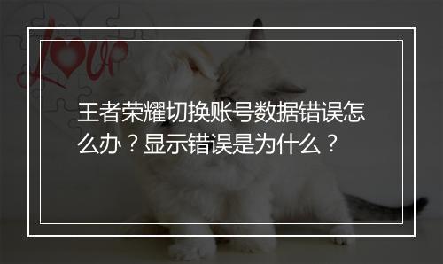 王者荣耀切换账号数据错误怎么办？显示错误是为什么？