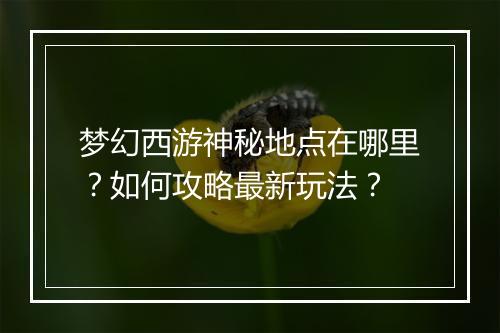 梦幻西游神秘地点在哪里？如何攻略最新玩法？