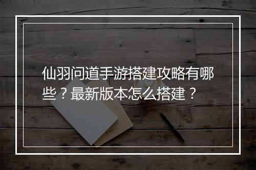 仙羽问道手游搭建攻略有哪些？最新版本怎么搭建？