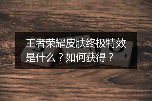 王者荣耀皮肤终极特效是什么？如何获得？