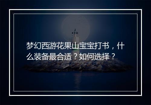 梦幻西游花果山宝宝打书，什么装备最合适？如何选择？