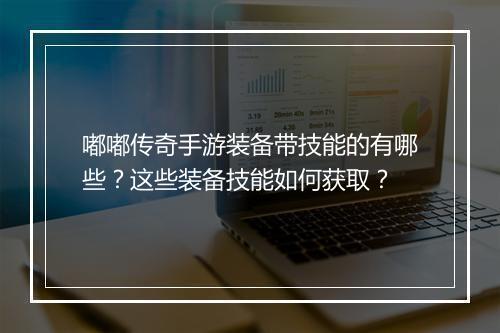 嘟嘟传奇手游装备带技能的有哪些？这些装备技能如何获取？